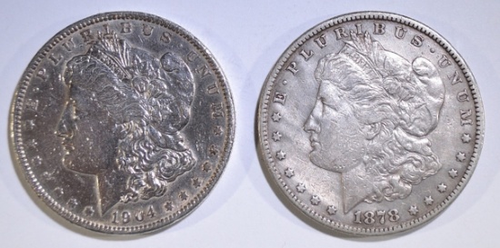 1878-S & 1904 MORGAN DOLLARS