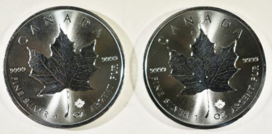 2-2020 BU CANADIAN SILVER MAPLE LEAF COINS