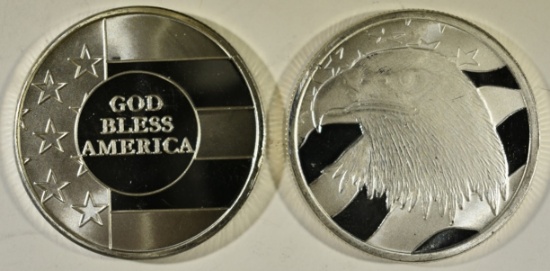 2-ONE OUNCE .999 SILVER SPECIALTY ROUNDS