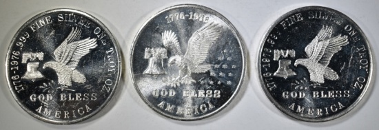 3-TRI STATE REFINING 1oz SILVER ROUNDS "EAGLE"