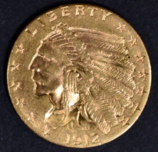 1912 $2.5 GOLD INDIAN  CH BU
