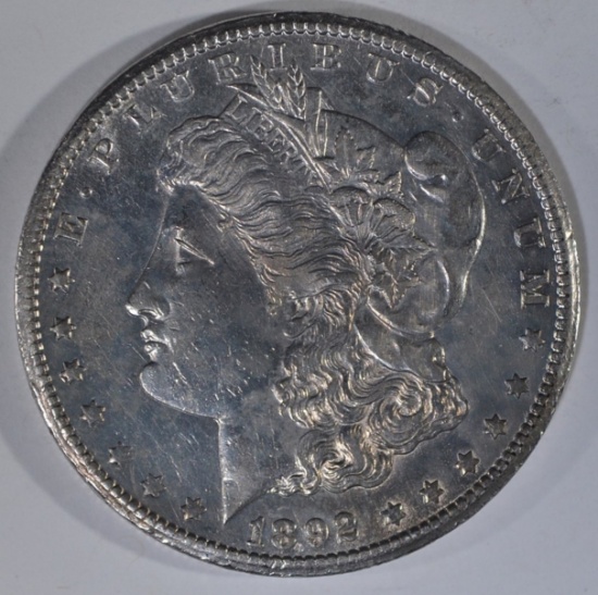 1892-CC MORGAN DOLLAR  AU/BU