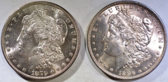 1879-S & 1896 MORGAN DOLLARS CH BU