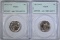 2 1937-S BUFFALO NICKELS PCGS MS-64 BOTH RATTLERS