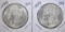 2 1889 BU MORGAN DOLLARS