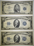 1934, 34-A $10 & 53-B $5 SILVER CERTIFICATES