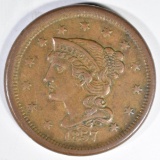 1857 SMALL DATE LARGE CENT CH AU