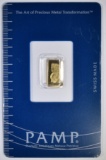 PAMP SUISSE ONE gram GOLD BAR IN ASSAY