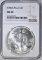 1986 AMERICAN SILVER EAGLE, NGC MS-69