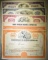 5-DIFFERENT CANCELLED STOCK CERTIFICATES