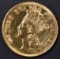 1878 $3 GOLD INDIAN PRINCESS  CH BU