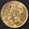 1854 $3 GOLD BU