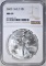 2002 AMERICAN SILVER EAGLE, NGC MS-69