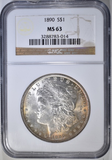 1890 MORGAN DOLLAR, NGC MS-63