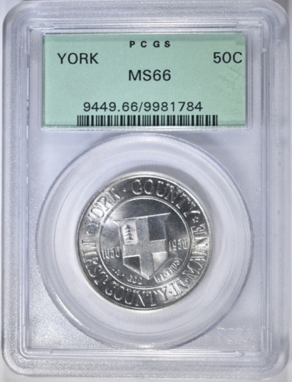 1936 YORK COMMEM HALF PCGS MS-66 OGH