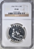 1956 TYPE 2 FRANKLIN HALF DOLLAR  NGC PF-68