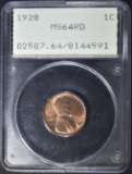 1928 LINCOLN CENT  PCGS MS-64 RD