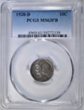 1928-D MERCURY DIME PCGS MS-63 FB