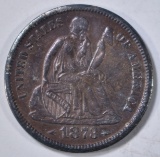 1873-S SEATED LIBERTY DIME  AU