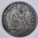 1860-O SEATED LIBERTY QUARTER  XF