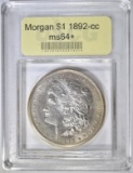 1892-CC MORGAN DOLLAR USCG CH/GEM BU