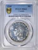 1945 CANADA DOLLAR PCGS MS-63