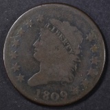 1809  LARGE CENT  VG/F