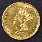 1861 $1 GOLD INDIAN PRINCESS  CH BU SCARCE ERROR