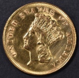 1878 $3 GOLD INDIAN PRINCESS  CH BU