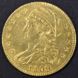 1809/8 $5 GOLD BUST  CH AU/UNC