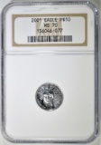 2001 $10 PLATINUM EAGLE  NGC MS-70