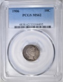 1906 BARBER DIME  PCGS MS-62