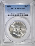 1959 FRANKLIN HALF DOLLAR  PCGS MS-64 FBL