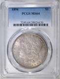 1896 MORGAN DOLLAR, PCGS MS-64