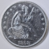 1858-O SEATED LIBERTY HALF DOLLAR AU/BU