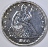 1868 SEATED LIBERTY HALF DOLLAR AU/BU