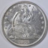 1871-S SEATED LIBERTY HALF DOLLAR, CH BU