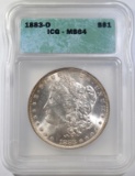 1883-O MORGAN DOLLAR, ICG MS-64