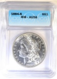 1884-S MORGAN DOLLAR ICG AU-58