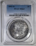 1891-O MORGAN DOLLAR, PCGS MS-63