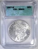 1897-S MORGAN DOLLAR, ICG MS-63