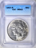 1927-D PEACE DOLLAR ICG MS-62