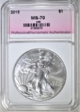 2015 AMERICAN SILVER EAGLE PNA PERFECT GEM BU