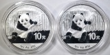 2-2014 ONE OUNCE SILVER CHINESE PANDA COINS