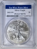 2013 (W) AMERICAN SILVER EAGLE PCGS MS-70