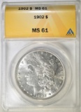 1902 MORGAN DOLLAR  ANACS MS-61