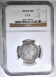 1904-O BARBER QUARTER NGC F-15