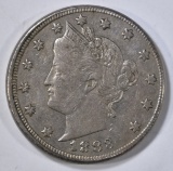 1883 WITH CENTS LIBERTY NICKEL  XF
