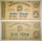 2-1863 50-CENT STATE OF ALABAMA NOTES LOW GRADE