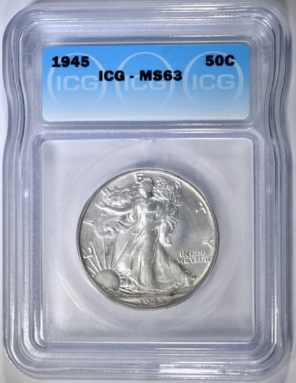 1945 WALKING LIBERTY HALF ICG MS-63